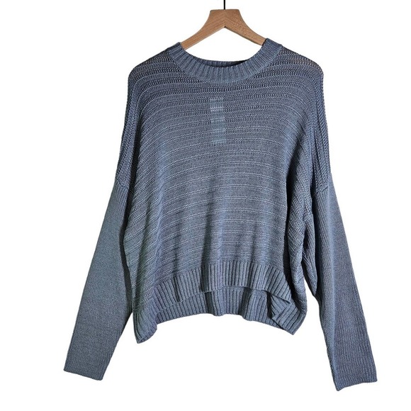 NEW 525 America Loose‎ Knit Dolman Sleeve Pullover Sweater M Dusty Blue NWT - Picture 2 of 6